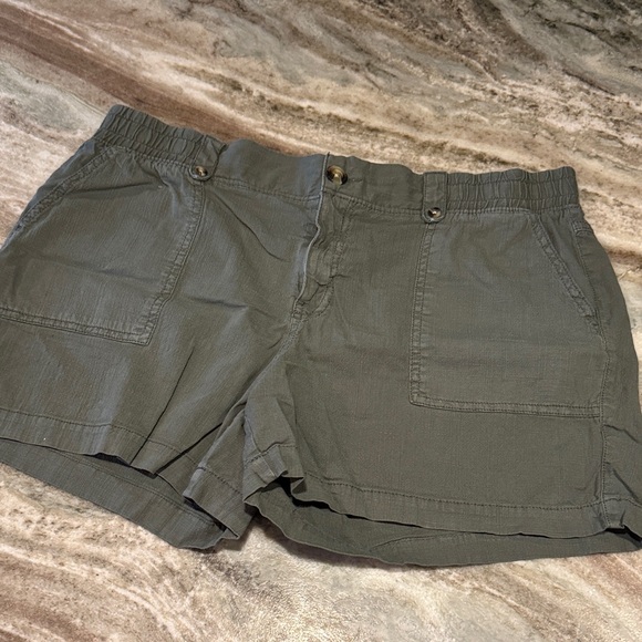 Casual Stretch Shorts - Light Blue, Olive, Coral, Tan - Picture 8 of 11